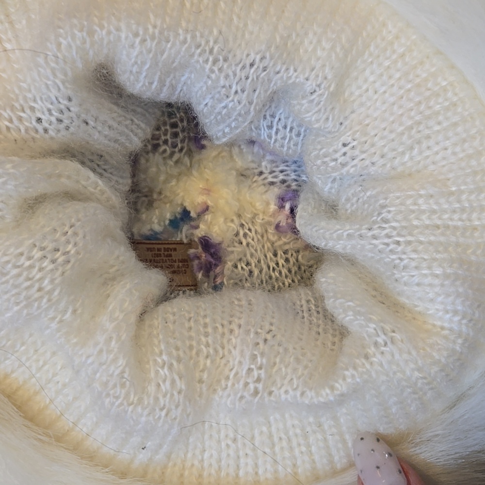New Vintage Aris Isotoner Snowflake Pattern Knit Thermal Faux Fur Hat - Picture 7 of 9